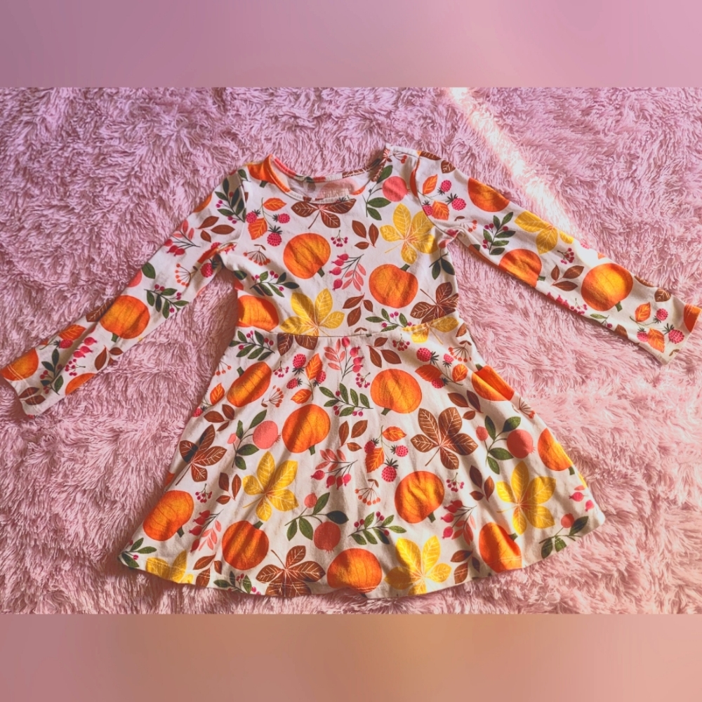 Toddler Girls Pumpkin Skater Dress